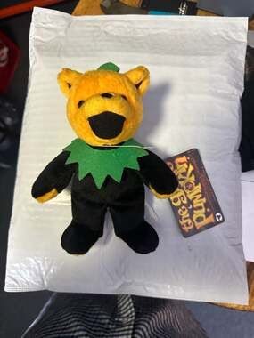 Grateful Dead The Grate Pumpkin Bean Bear Plush Collectible 2001 Holiday Edition